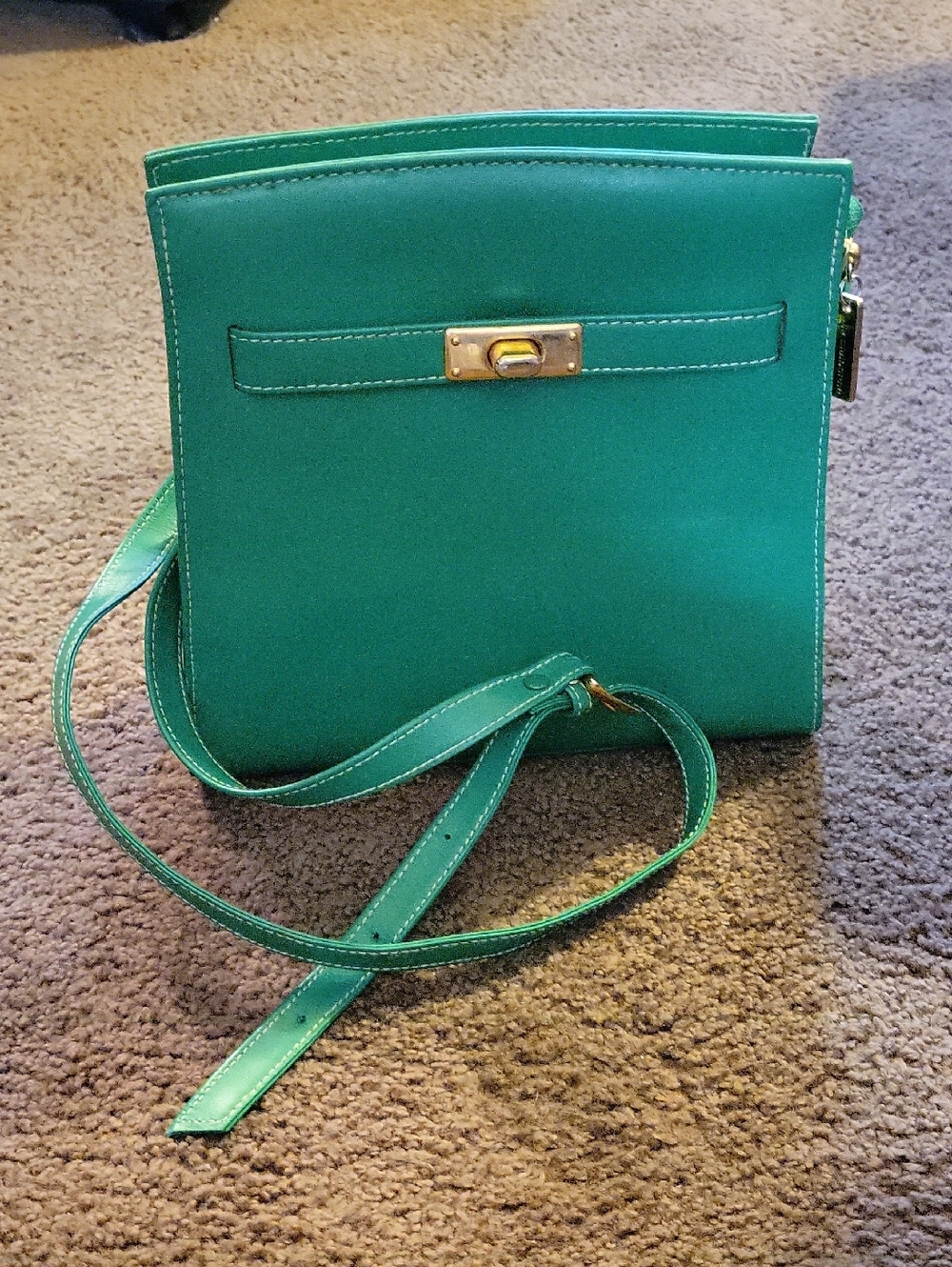 Liz Claiborne Teal Crossbody Bag with Gold Hardware